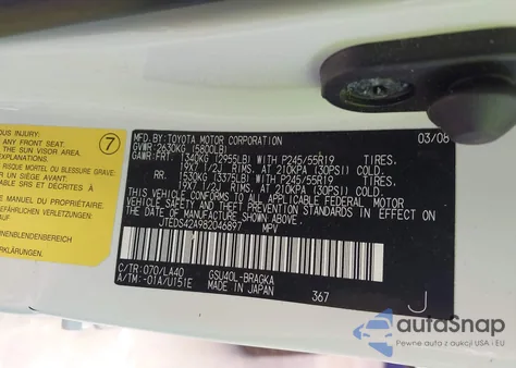 2008 Toyota Highlander Limited из США, поврежденный, VIN JTEDS42A982046897